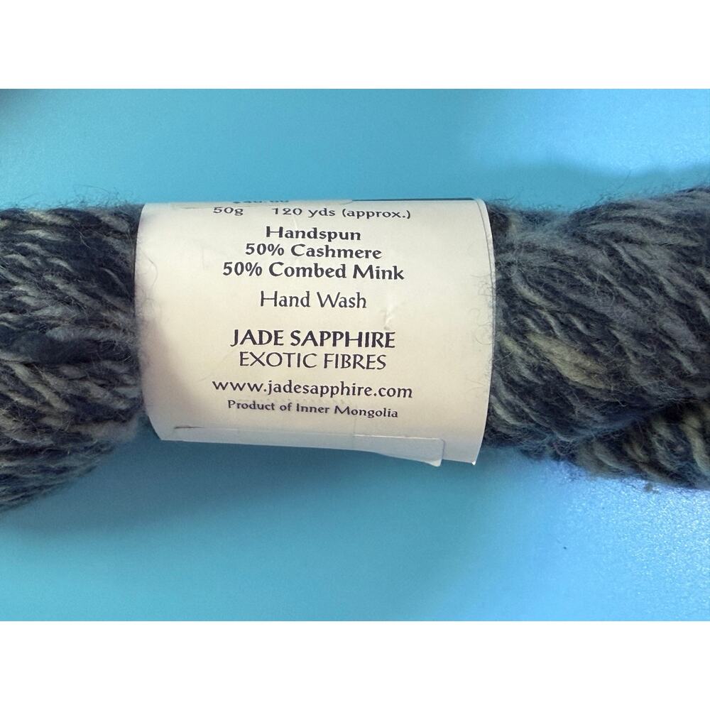 Jade Sapphire Moonlight Blue Moon Cashmere Mink Yarn QTY 3 (1 lot) Handspun - Picture 4 of 6